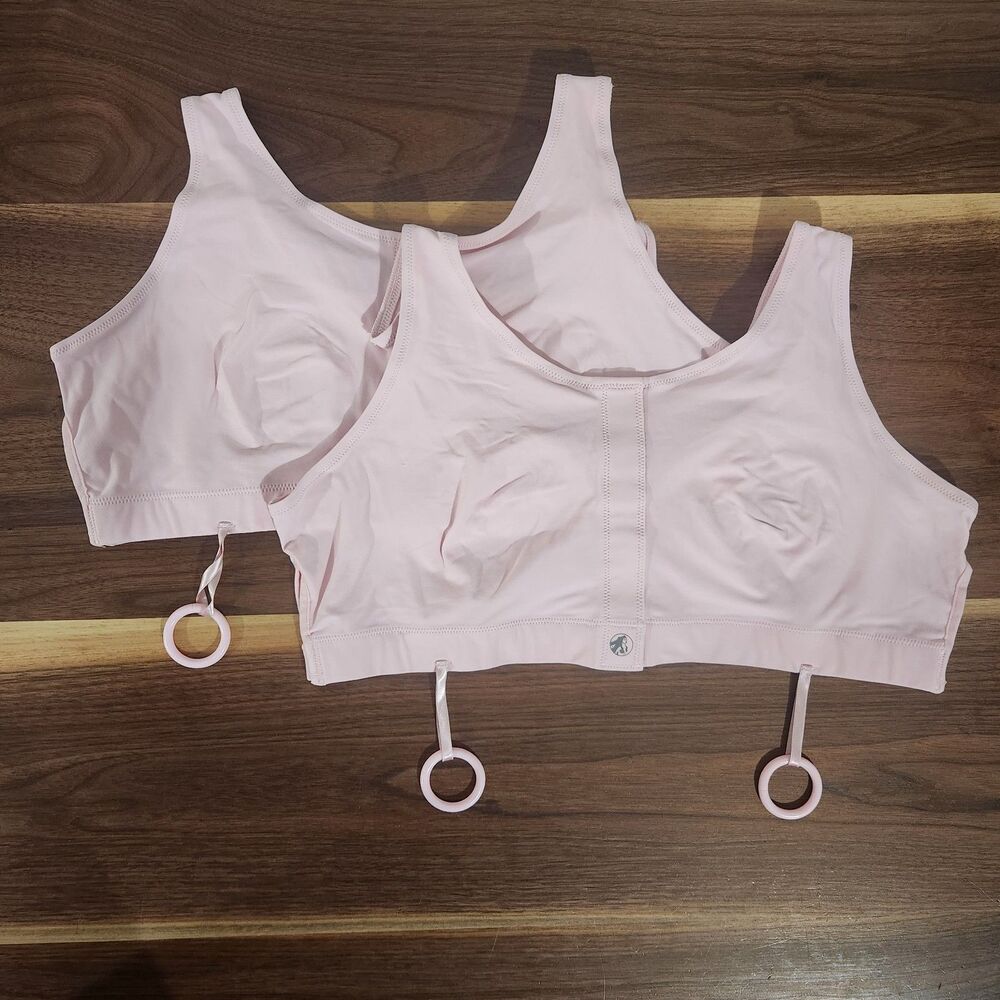 Masthead Elizabeth Pink Bra Front Closure Post Op Surgical 042 Set of 2 Size 2XL